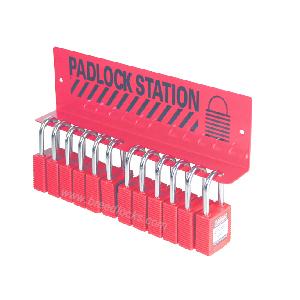 12-Lock Wall-mounted Heavy Duty Safety Padlock Rack