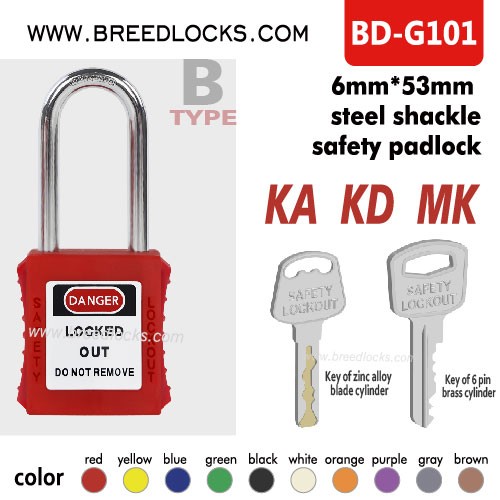 2 Inch Steel Shackle Red Danger Padlock Lockout Tagout Locks B Type