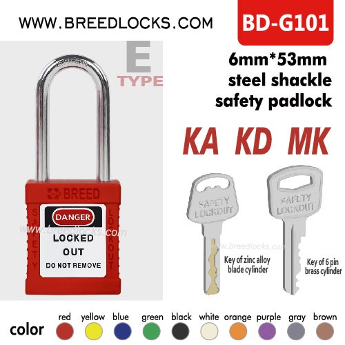 2 Inch Steel Shackle Red Danger Padlock Lockout Tagout Locks E Type 