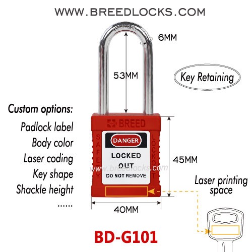 2 Inch Steel Shackle Red Danger Padlock Lockout Tagout Locks E Type 