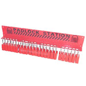 24-Lock Large Wall-mounted Padlock Steel Storage Rack