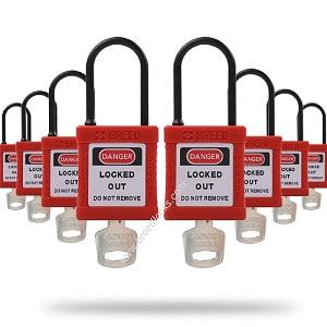 4mm Dia. Isolated Nylon Shackle ABS Plastic Padlock E Type