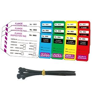 5-Stage Flange Inspecton Tag Tearable PVC Safety Tag