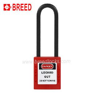 De-electric Plastic Padlock with 76mm Long Nylon Shackle D Type
