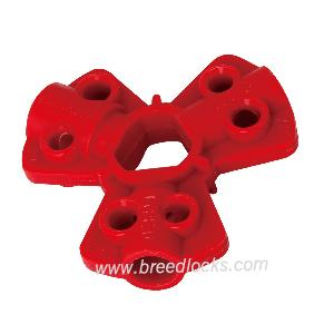 Red 3 Way Pneumatic Lockout Safety Locking Device