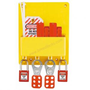 Small Uncovered Wall Mounted Lockout Station 4 Clips